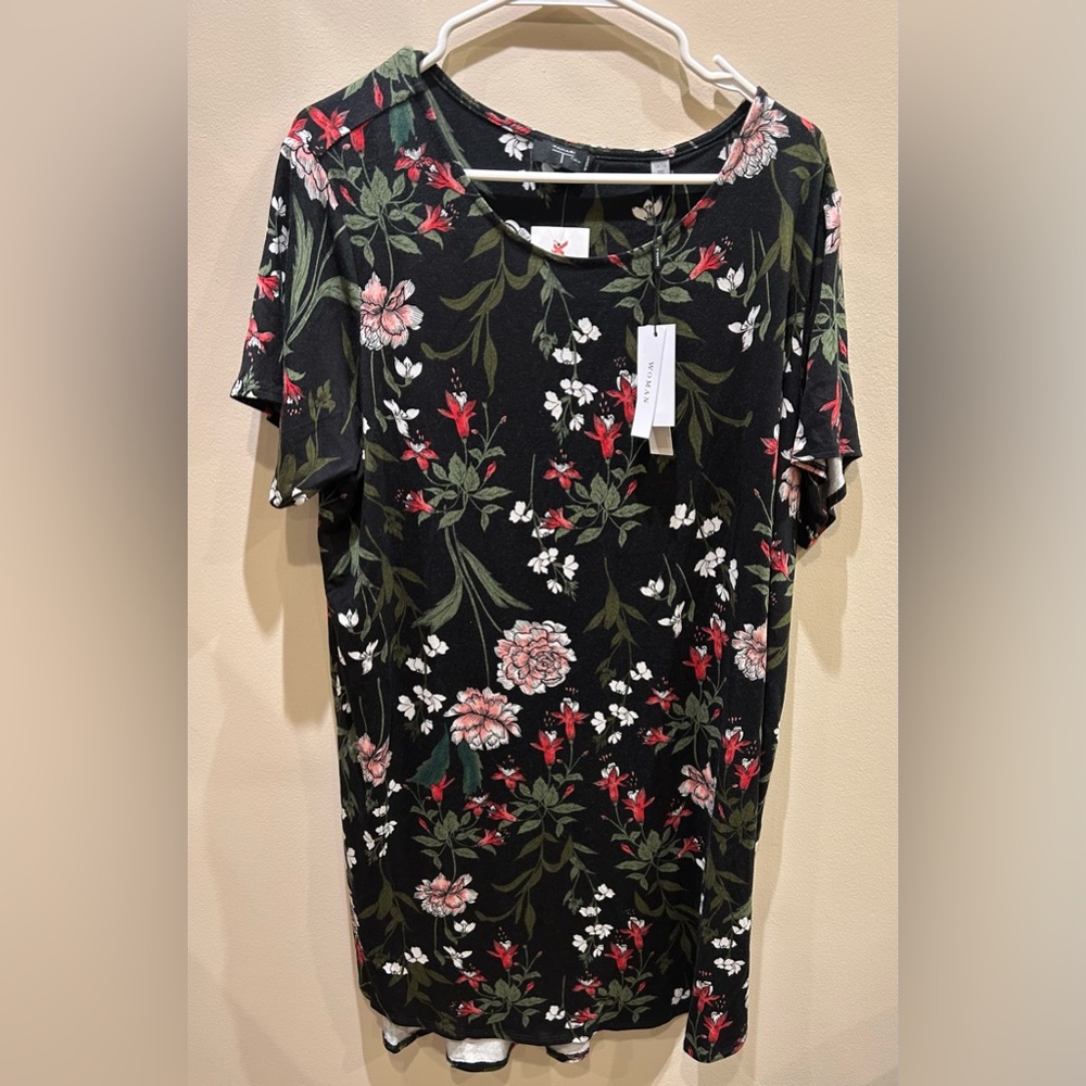 Tahiri Dress Floral Black/green/red, Size 1XL